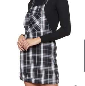 Plaid overall dress